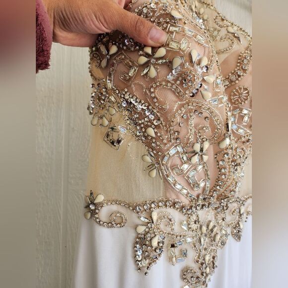 Cinderella beaded white prom gown dress - Picture 5 of 9